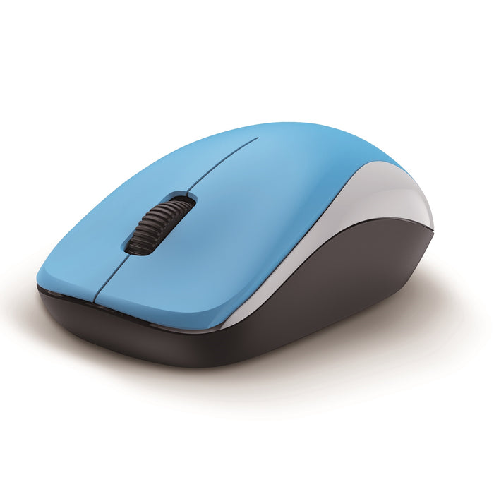 Genius NX-7000 Wireless Mouse, 2.4 GHz with USB Pico Receiver, Adjustable DPI levels up to 1200 DPI, 3 Button with Scroll Wheel, Ambidextrous Design, Blue - IT Supplies Ltd