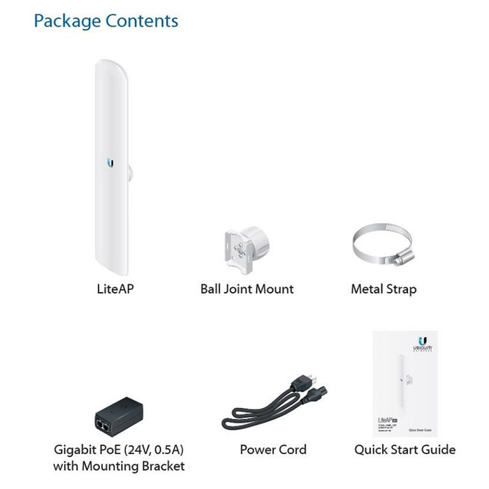 Ubiquiti LAP-120 LiteAP AC airMAX Outdoor 5GHz 16 dBi PoE Access Point CPE