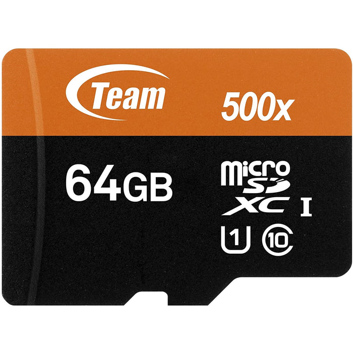 Team 64GB Micro SDXC UHS-1 Class 10 Flash Card with Adapter - IT Supplies Ltd