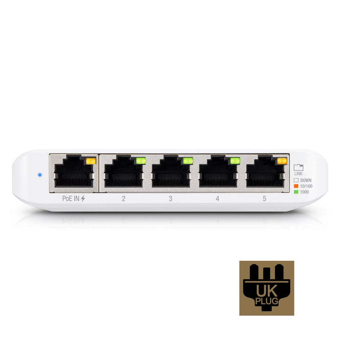 Ubiquiti USW-FLEX-MINI UniFi USW Flex Mini 5 Port Smart Managed POE/USB C Powered Gigabit Network Switch (UK Plug) - IT Supplies Ltd