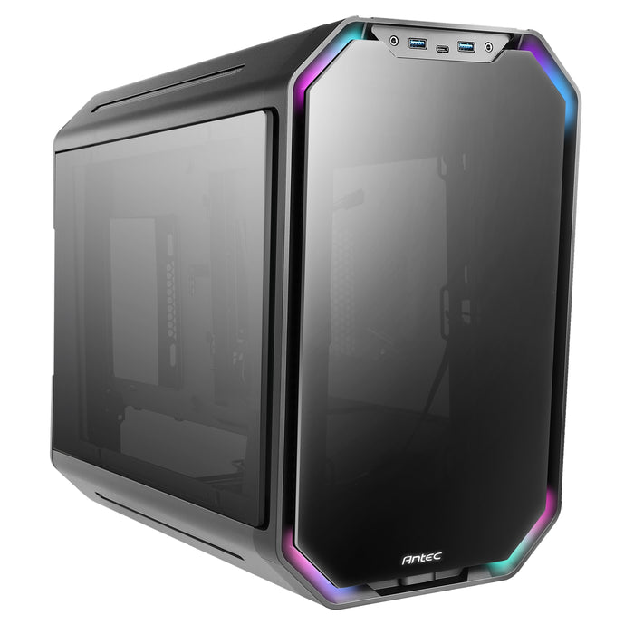 Antec Dark Cube Mid Cube 2 x USB 3.0 / 1 x USB 3.1 Type-C Tempered Glass Side Window Panel with Interchangeable Front Panels Black Case