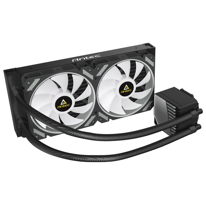 ANTEC Symphony 240 AiO Liquid CPU Cooler, Universal Socket, 240mm Radiator, PWM 1600RPM Cooling Fans, Addressable RGB LED Lighting with Chromatic ARGB Lighting Pump Head