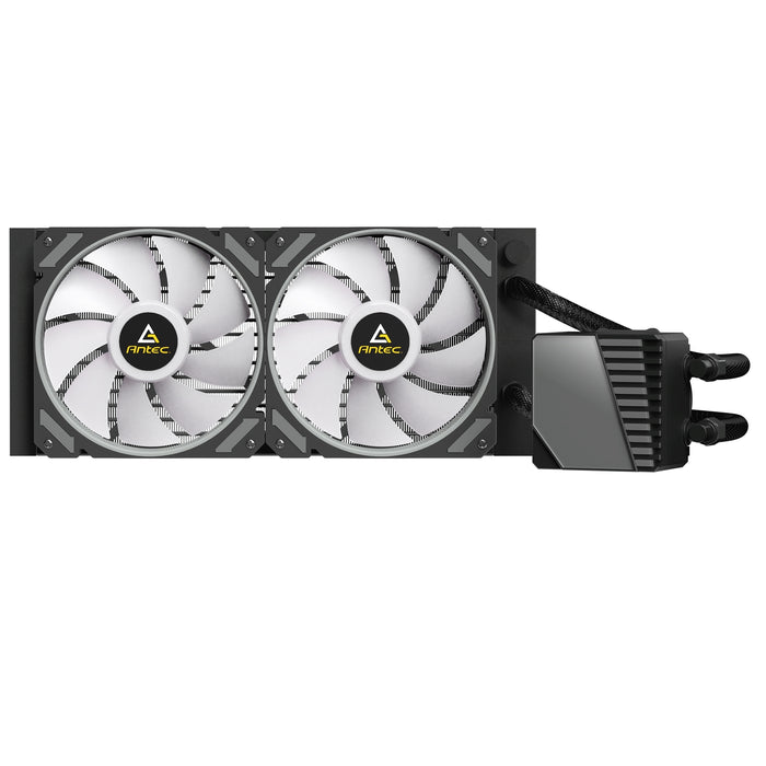 ANTEC Symphony 240 AiO Liquid CPU Cooler, Universal Socket, 240mm Radiator, PWM 1600RPM Cooling Fans, Addressable RGB LED Lighting with Chromatic ARGB Lighting Pump Head