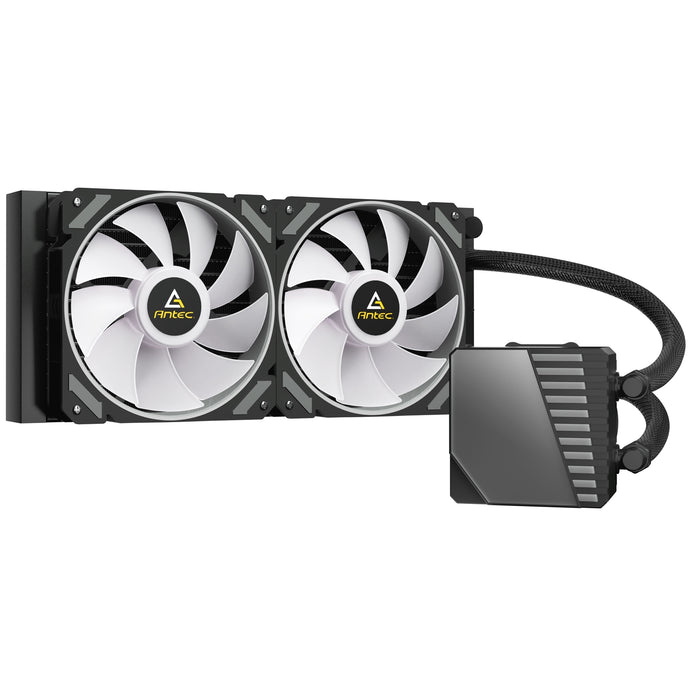 ANTEC Symphony 240 AiO Liquid CPU Cooler, Universal Socket, 240mm Radiator, PWM 1600RPM Cooling Fans, Addressable RGB LED Lighting with Chromatic ARGB Lighting Pump Head