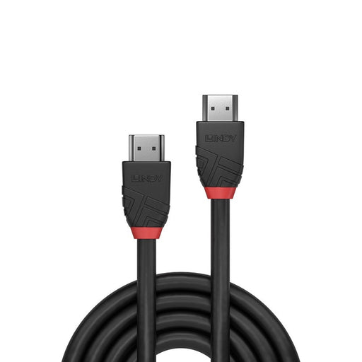 LINDY 36470 Black Line 4K HDMI Cable, HDMI 2.0 (M) to HDMI 2.0 (M), 0.5m, Black & Red - IT Supplies Ltd