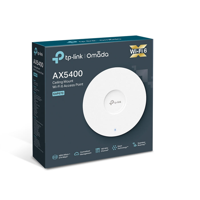 TP-Link Omada EAP670 AX5400 Ceiling Mount WiFi 6 Access Point - IT Supplies Ltd