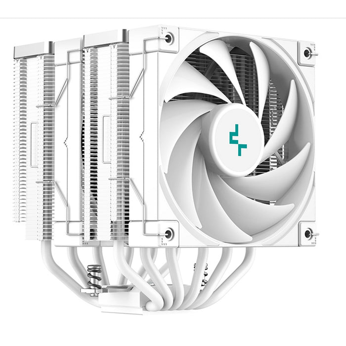 DeepCool AK620 WH Fan CPU Cooler, Universal Socket, Dual Powerful 120mm FDB PWM White Fans, 1850RPM, 6 Heat Pipes, 260W Heat Dissipation Power, Unique Matrix Fin Design, White Edition, Intel LGA 1700 Bracket Included - IT Supplies Ltd