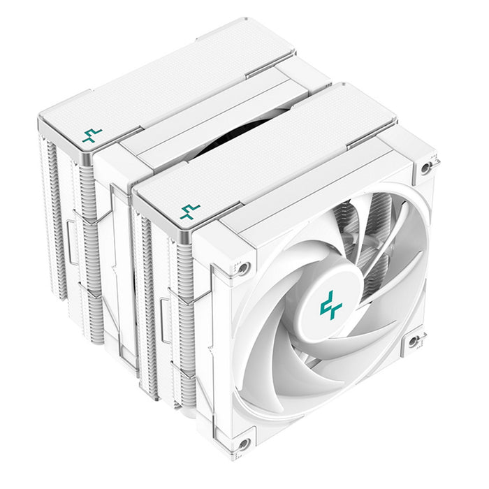 DeepCool AK620 WH Fan CPU Cooler, Universal Socket, Dual Powerful 120mm FDB PWM White Fans, 1850RPM, 6 Heat Pipes, 260W Heat Dissipation Power, Unique Matrix Fin Design, White Edition, Intel LGA 1700 Bracket Included - IT Supplies Ltd