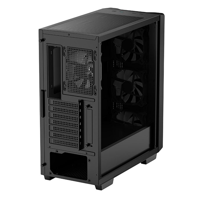 DeepCool CC560 ARGB Case, Gaming, Black, Mid Tower, 1 x USB 3.0 / 1 x USB 2.0, Tempered Glass Side Window Panel, Abundant Airflow Performance, Addressable RGB LED Fans, ATX, Micro ATX, Mini-ITX - IT Supplies Ltd