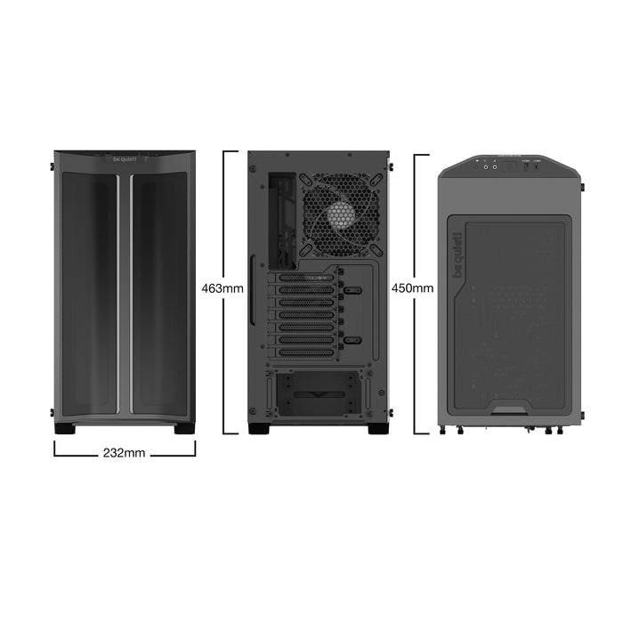 be quiet! Pure Base 500DX Case, Black, Mid Tower, Tempered Glass Side Window Panels, 3 x Pure Wings 2 140mm Black PWM Fans Included - IT Supplies Ltd