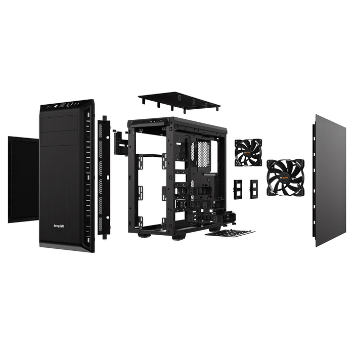 be quiet! Pure Base 600 Case, Black, MId Tower, 2 x USB 3.2 Gen 1 Type-A, 3 x Pure Wings 2 Black PWM Fans Included, Completely Sound Insulated - IT Supplies Ltd