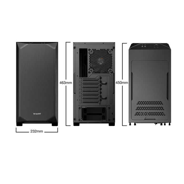 be quiet! Pure Base 500 Mid Tower Case, 2 x USB 3.2 Gen 1 Type-A, 2 x Pure Wings 2 140mm Black PWM Fans Included - IT Supplies Ltd