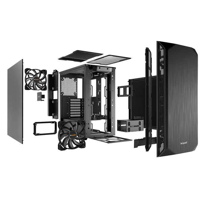 be quiet! Pure Base 500 Mid Tower Case, 2 x USB 3.2 Gen 1 Type-A, 2 x Pure Wings 2 140mm Black PWM Fans Included - IT Supplies Ltd