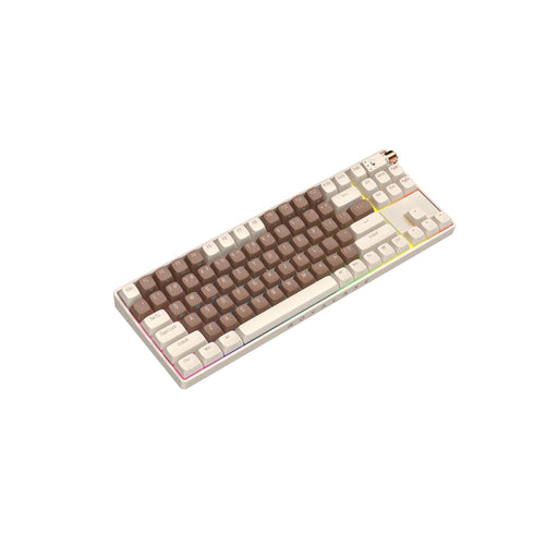 Royalaxe R87 Hot Swappable Mechanical Keyboard, 80% TKL Design, 89 Keys, 2.4GHz, Bluetooth 5.0 or Wired Connection, TTC Golden-Pink Switches, RGB, Windows and Mac Compatible, UK Layout - IT Supplies Ltd