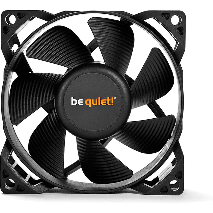 be quiet! Pure Wings 2 High Speed Black Fan, 80mm, 1900RPM, 3-Pin PWM Fan Connector, Black Frame, Black Blades, 7 Airflow-Optimized Fan Blades That Reduce Noise Generating Turbulence - IT Supplies Ltd