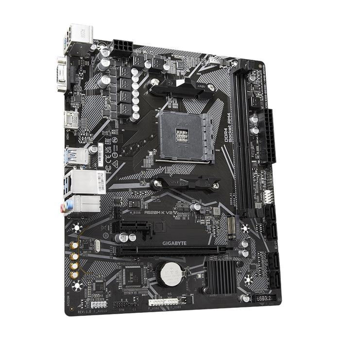 Gigabyte A520M K V2 Motherboard, AMD Socket AM4, Micro ATX, DDR4, PCIe Gen3 x4 M.2, Smart Fan 5, LAN, HDMI/USB3.0 - IT Supplies Ltd