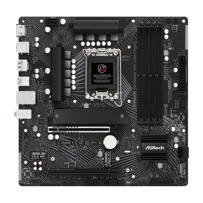 ASRock B760M PG LIGHTNING Motherboard, Intel Socket 1700, Supports 12th/13th Gen, DDR5 - IT Supplies Ltd