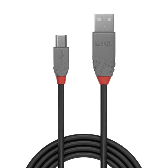 LINDY 36725 5m USB 2.0 Type A to Mini-B Cable Anthra Line - IT Supplies Ltd