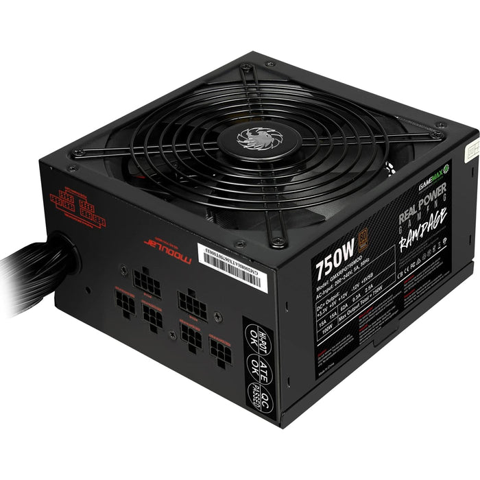 Gamemax RPG Rampage 750W Fully Modular 80 Plus Gold PSU With 140mm FDB Fan - IT Supplies Ltd