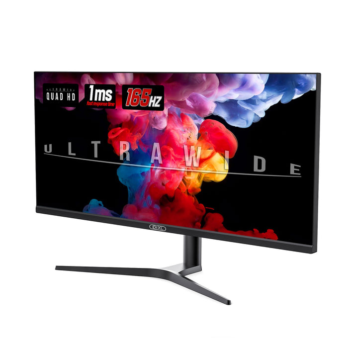 piXL 34-inch WQHD UltraWide 165Hz Gaming Monitor with 100% sRGB Colour Gamut, Quad HD 3440 x 1440 IPS Panel & 1ms Response Time - IT Supplies Ltd