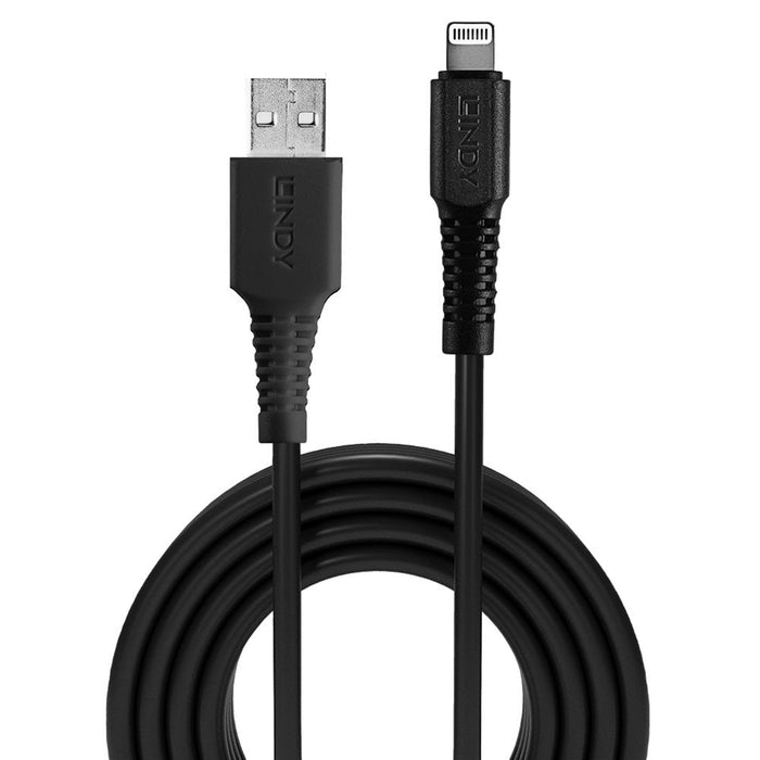 LINDY 31319 0.5m USB to Lightning Cable, Black - IT Supplies Ltd