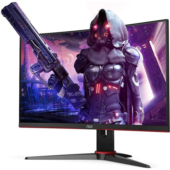 AOC C24G2AE/BK 24 Inch Curved Full HD VA Monitor, 165Hz, 1ms, DisplayPort, HDMI, VGA, Speakers, AMD FreeSync - IT Supplies Ltd