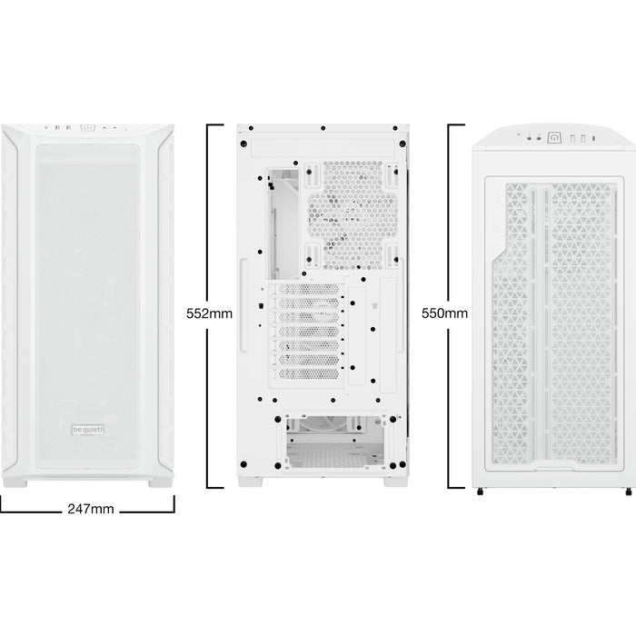 be quiet! Shadow Base 800 FX White Mid Tower Chassis, Addressable RGB LEDs, 4x 140mm Fans, mITX/mATX/ATX/EATX - IT Supplies Ltd