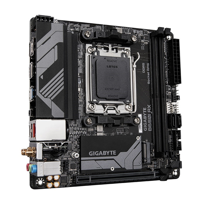 Gigabyte B650I AX DDR5 Motherboard, AMD Ryzen 7000 AM5, Mini ITX, 1 x PCI Express x16 slot, supporting PCIe 4.0 and running at x16, Realtek 2.5GbE LAN, HDMI/DisplayPort - IT Supplies Ltd