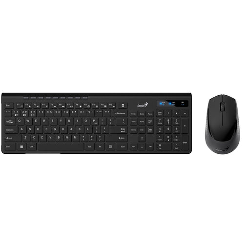 Genius SlimStar 8230 Blutooth 5.3 and 2.4GHz Wireless Keyboard and Mouse Set, 12 Multimedia Function Keys, Full Size UK Layout, Optical Sensor Mouse, 1200dpi, Connect up to 3 devices simultaneously - IT Supplies Ltd