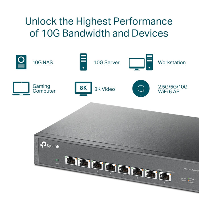 TP-Link TL-SX1008 8-Port Metal 10G Desktop/Rackmount Switch