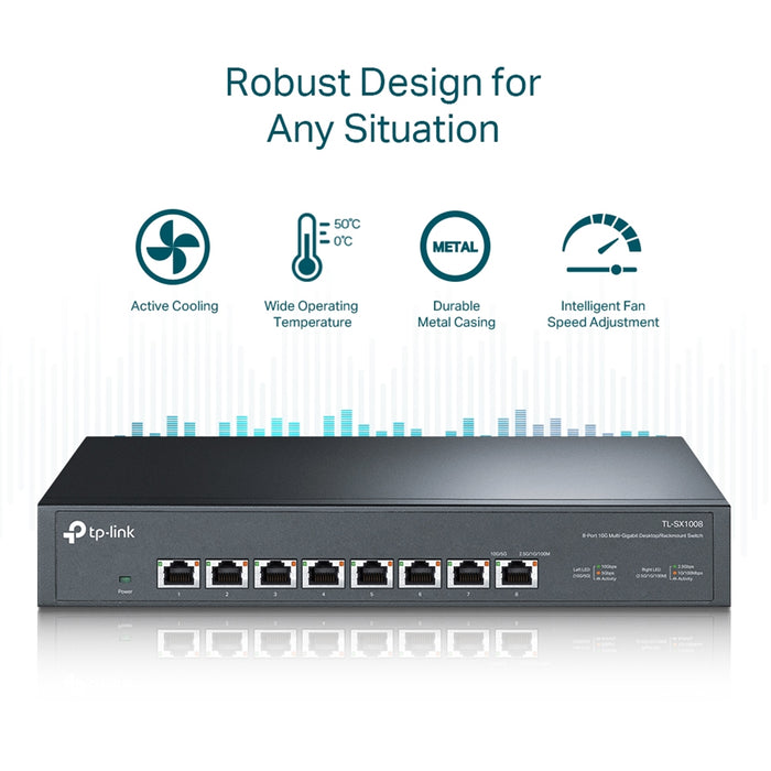 TP-Link TL-SX1008 8-Port Metal 10G Desktop/Rackmount Switch