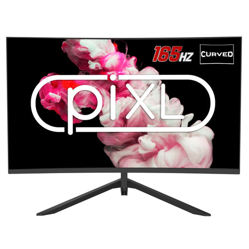 piXL CM27GF6D 27 Inch Curved Frameless Monitor, 165Hz, HDR, HDMIx2, Display Port, Black - IT Supplies Ltd