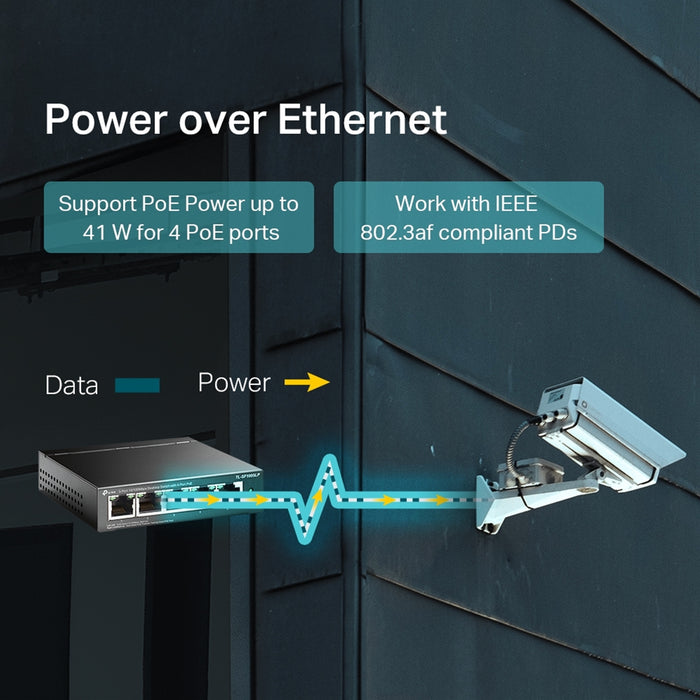 TP-Link TL-SF1005LP 5-Port 10/100 Mbps Desktop Switch with 4-Port PoE Switch - IT Supplies Ltd