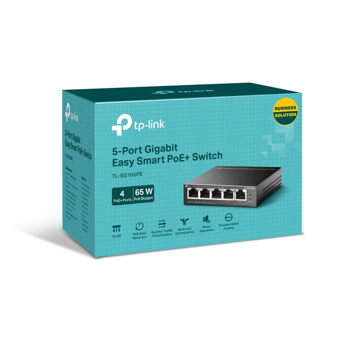 TP-Link TL-SG105PE 5-Port Gigabit Easy Smart Switch with 4-Port PoE+ - IT Supplies Ltd