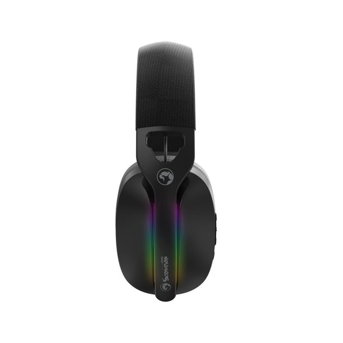 Marvo Scorpion HG9086W Gaming Headset, Tri-Mode Connection, 2.4GHz Wireless, BT 5.3 or Wired, Stereo Sound, RGB - PC, Android, MAC OS, iOS, PS4, PS5 and Switch Compatible, 40mm Audio Drivers, Omnidirectional Mic - IT Supplies Ltd