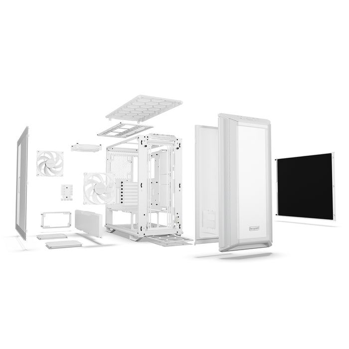 be quiet! Dark Base 701 Full Tower Gaming PC Case, White, 3 pre-installed Silent Wings 4 140mm PWM high-speed fans, ARGB lighting with integrated ARGB controller - IT Supplies Ltd