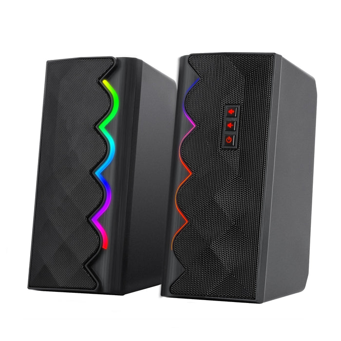 Marvo Scorpion SG-269 Bluetooth Gaming Speakers, Stereo Sound, USB Powered, Connect Wired or Bluetooth, Touch Control RGB Lighting with 6 Modes, 6W, Black - IT Supplies Ltd