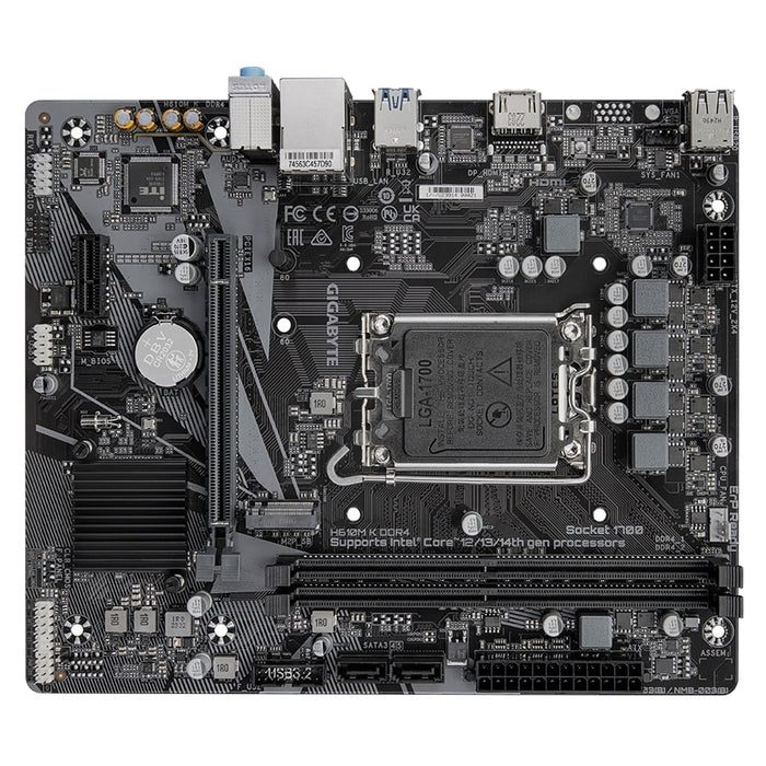 Gigabyte H610M K DDR4 Ultra Durable Intel 1700 Socket Motherboard, Micro-ATX, 2x DDR4 Slots, 1x M.2 Socket, 1x HDMI Port - IT Supplies Ltd