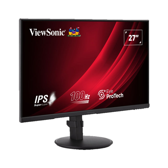 Viewsonic VA2708-HDJ 27 Inch IPS Monitor, Full HD, 100Hz, 5ms, VGA, HDMI, Display Port, Height Adjust, Pivot, Swivel, Int PSU, VESA - IT Supplies Ltd