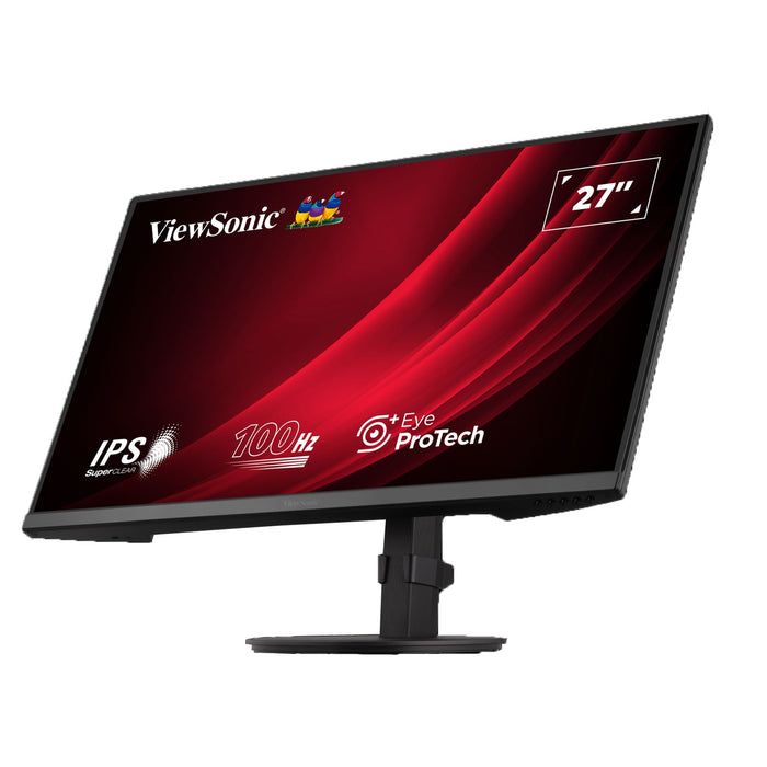 Viewsonic VA2708-HDJ 27 Inch IPS Monitor, Full HD, 100Hz, 5ms, VGA, HDMI, Display Port, Height Adjust, Pivot, Swivel, Int PSU, VESA - IT Supplies Ltd