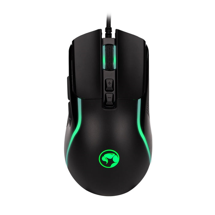 Marvo Scorpion M292-BK Gaming Mouse, USB, 7 LED Colours, Adjustable up to 8000 DPI, Ergonomic Design, Gaming Grade Optical Sensor with 7 Programmable Buttons, Matte Black