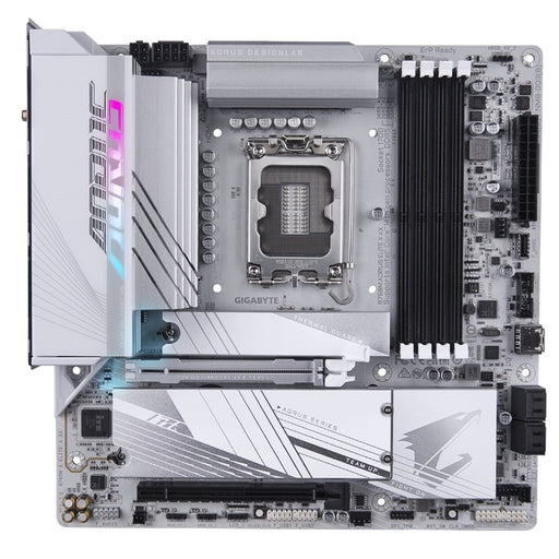 Gigabyte B760M AORUS ELITE X AX Intel 1700 Socket Motherboard, Micro-ATX, 4x DDR5 Slots, 2x M.2 Sockets, 1x USB-C Port, Fitted I/O Shield, Wi-Fi 6E, 1x Display Ports 1.2 / 2x HDMI Port - IT Supplies Ltd