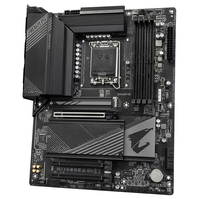 Gigabyte B760 AORUS ELITE AX Intel 1700 Socket Motherboard, ATX, 4x DDR5 Slots, 3x M.2 Sockets, 2x USB-C Port, Fitted I/O Shield, Wi-Fi 6E, 1x Display Port / 1x HDMI Port - IT Supplies Ltd