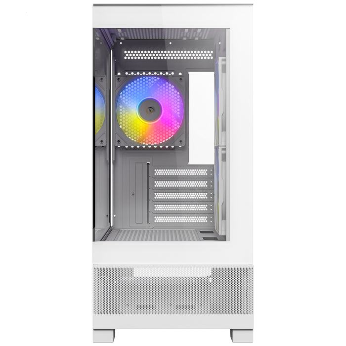 ANTEC CX500M Micro Tower Gaming Case, White, 2 x USB 3.0 / 1 x USB Type-C, Tempered Glass Side Panel, Micro-ATX/ITX - IT Supplies Ltd