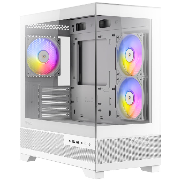 ANTEC CX500M Micro Tower Gaming Case, White, 2 x USB 3.0 / 1 x USB Type-C, Tempered Glass Side Panel, Micro-ATX/ITX - IT Supplies Ltd