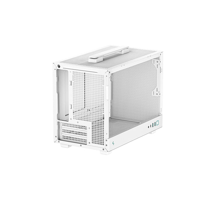 DeepCool CH160 Ultra-Portable Gaming Case White Micro Tower with Tempered Glass Side Window Panel, Advanced Cooling, USB 3.0/USB-C Ports, Pre-Installed Fans, Mini-ITX - IT Supplies Ltd