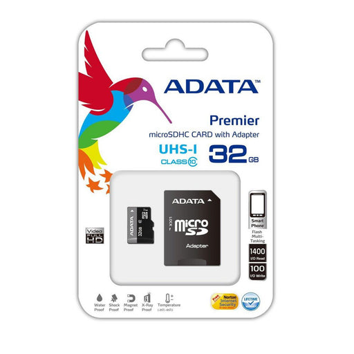 Adata Premier 32GB Micro SDHC UHS-I Class 10 Memory Card with Adaptor - IT Supplies Ltd