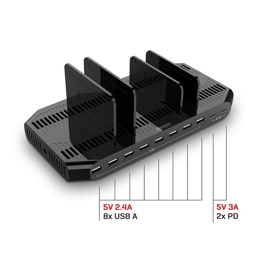 Lindy 120W 10 Port USB Charging Station - IT Supplies Ltd