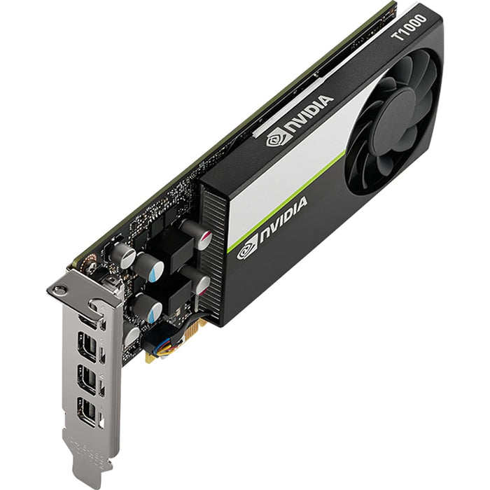 PNY NVIDIA Professional T1000 Retail Graphics Card, 8GB GDDR6, 896 CUDA Cores, 2.5 MHz TFLOPS, Single Fan Low Profile, 4x mini-DisplayPorts