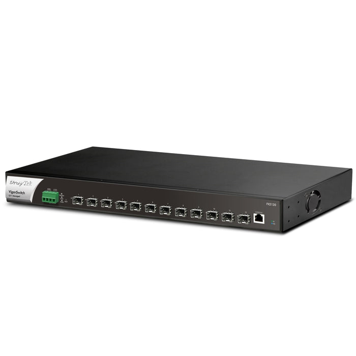 DrayTek FX2120 VigorSwitch 12-Port Layer 2+ Managed Rackmount 10-Gigabit SFP+ Switch - IT Supplies Ltd